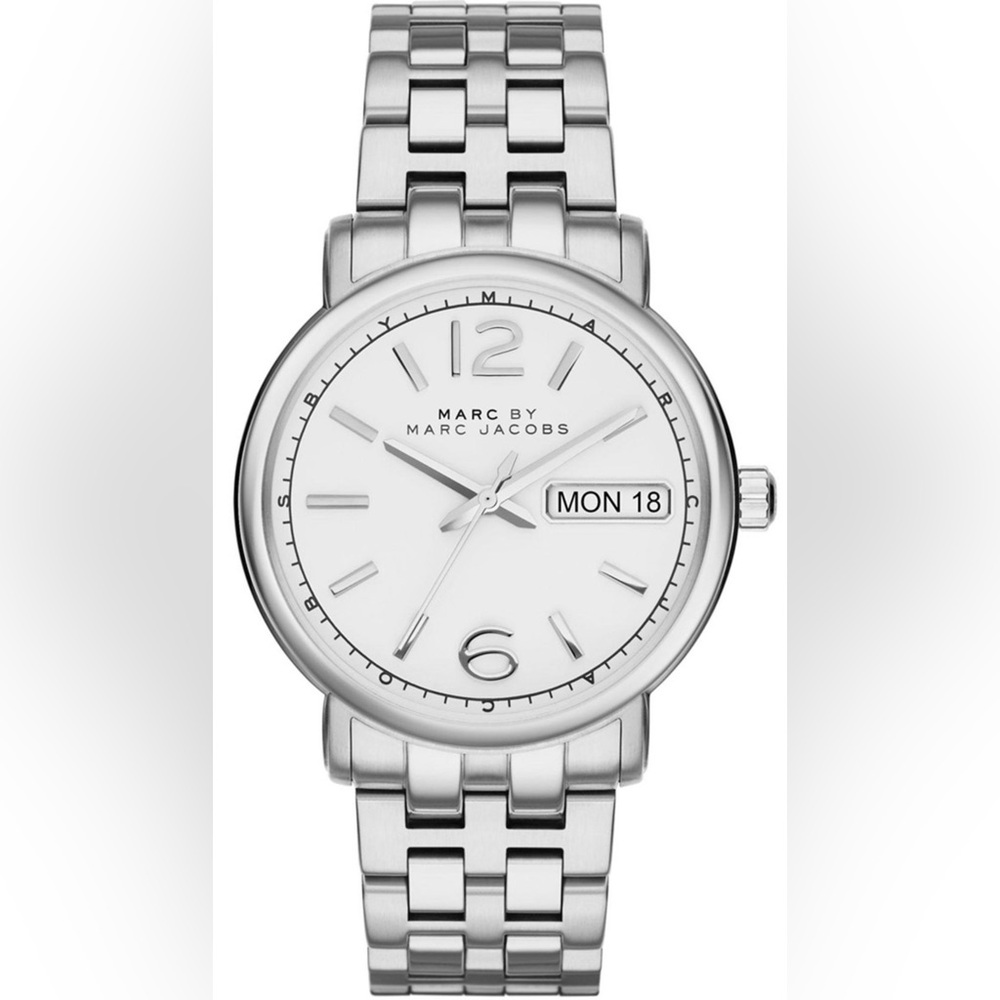 Marc by Marc Jacobs Silver Tone Watch with Day Display